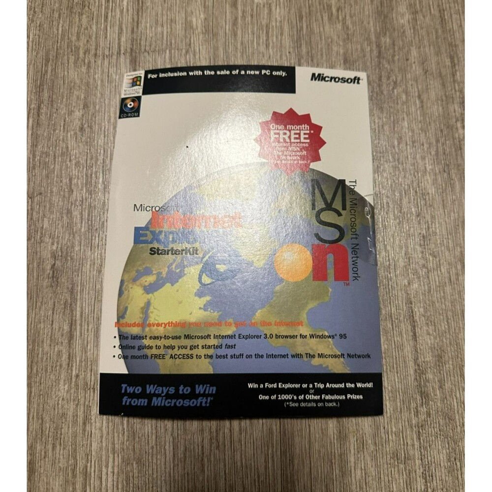 Sealed Microsoft Internet Explorer 3.0 Starter Edition MSN Windows 95 OEM